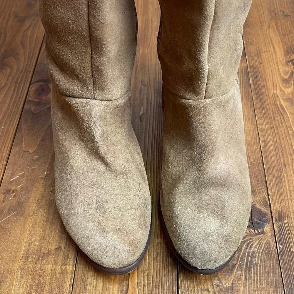 Naughty monkey tan suede knee high boots Womens size 7